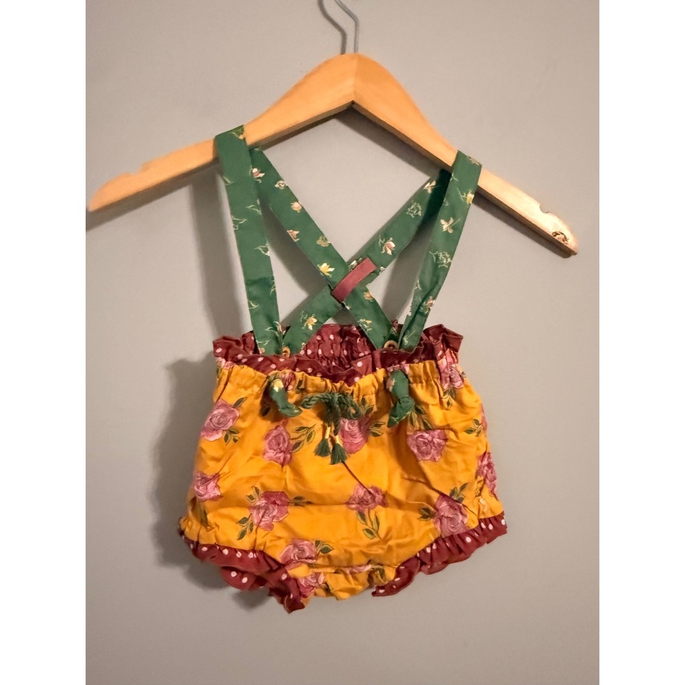Matilda Jane Joanna Gaines Floral Romper Baby Girls 12-18M Yellow Ruffle Sunsuit